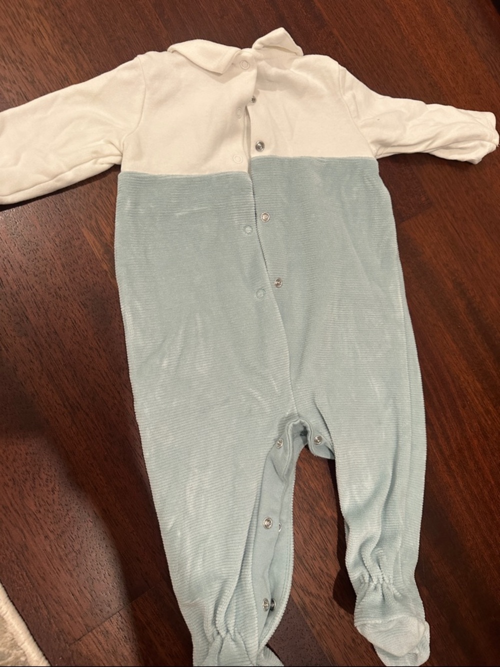 Mayoral- Baby Corduroy Overalls with White Bodysuit - Light Blue/teal - Picture 4 of 4